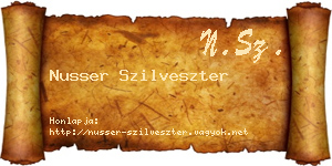 Nusser Szilveszter névjegykártya
